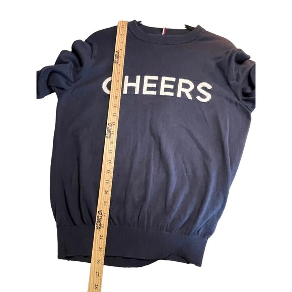 VTG Tommy Hilfiger Mens‎ Tommy Jeans Navy Cheers Pullover Sweater Size M - Picture 8 of 10